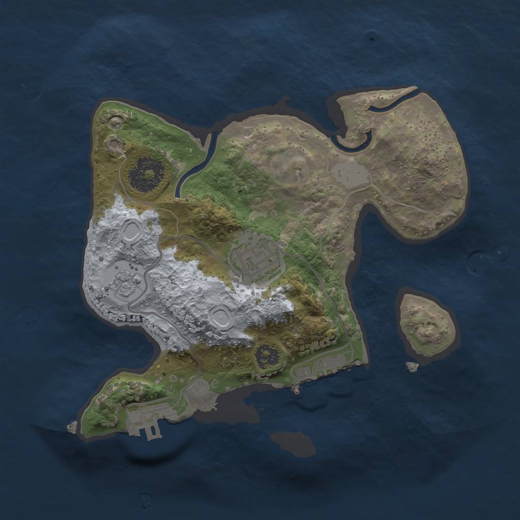 Rust Map: Procedural Map, Size: 2200, Seed: 318496449, 9 Monuments