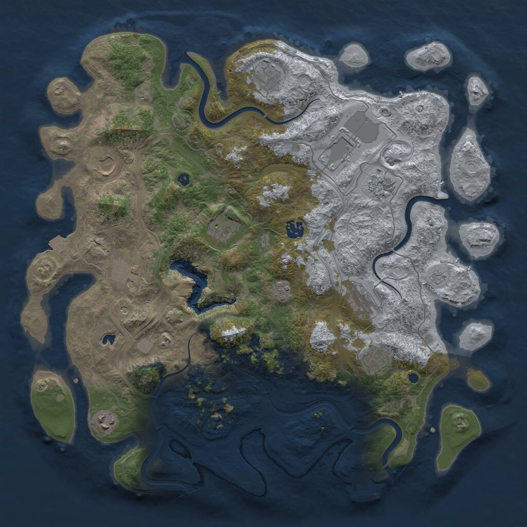 Rust Map: Procedural Map, Size: 4250, Seed: 1715699303, 16 Monuments