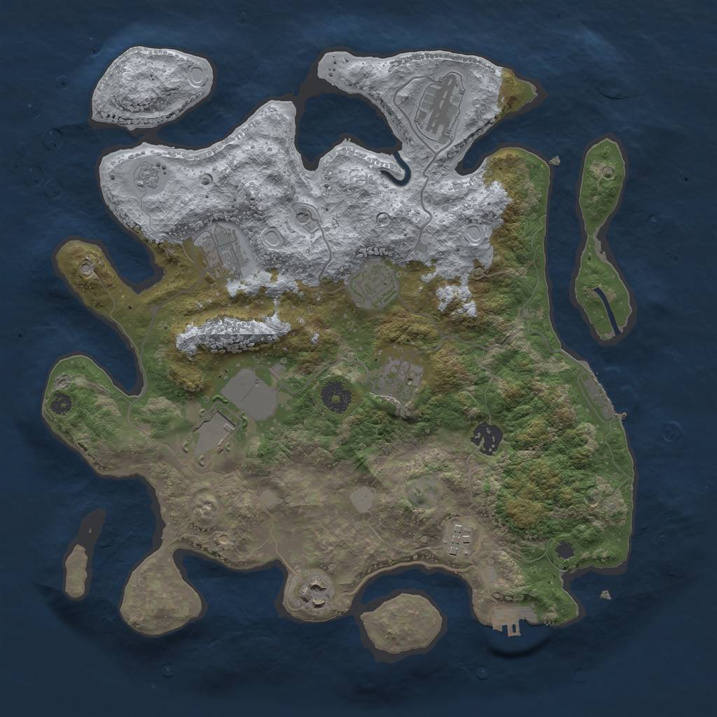 Rust Map: Procedural Map, Size: 3500, Seed: 31011934, 15 Monuments