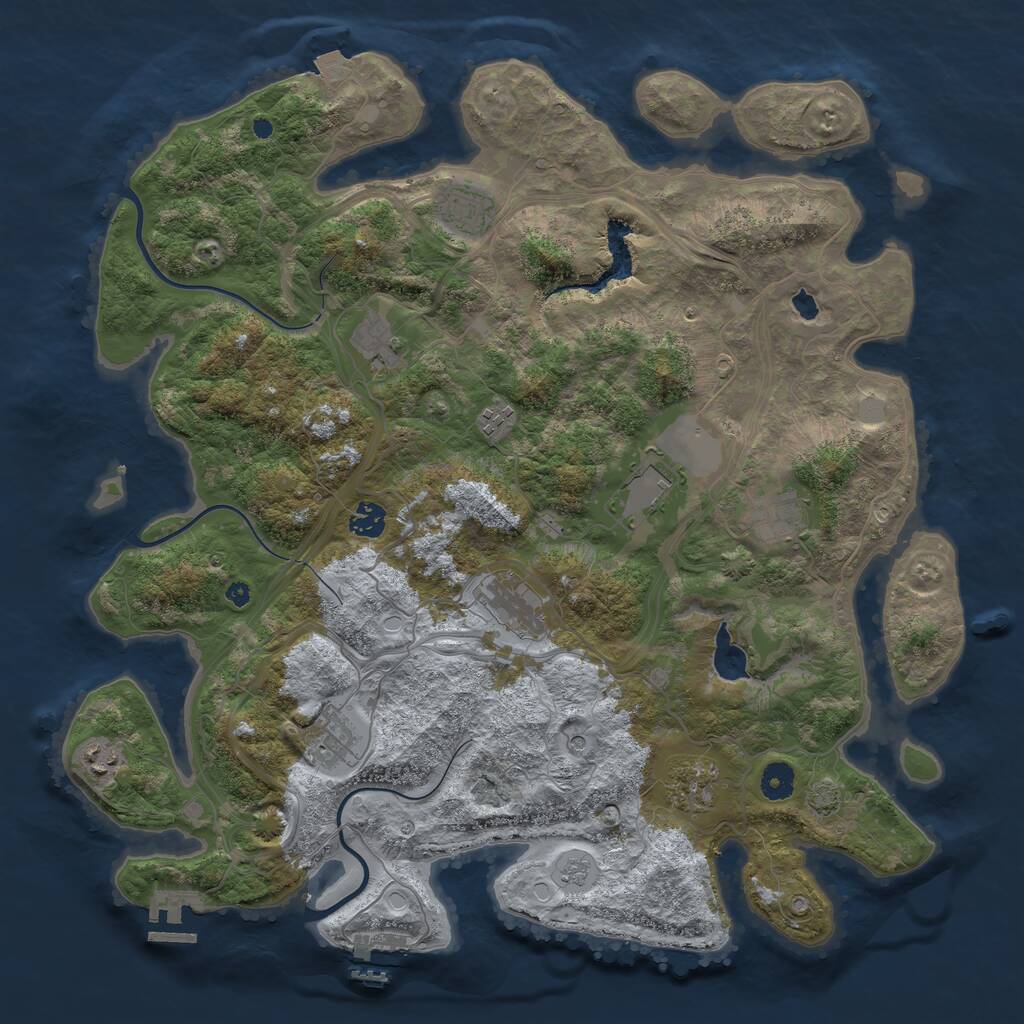 Rust Map: Procedural Map, Size: 4250, Seed: 258504, 16 Monuments