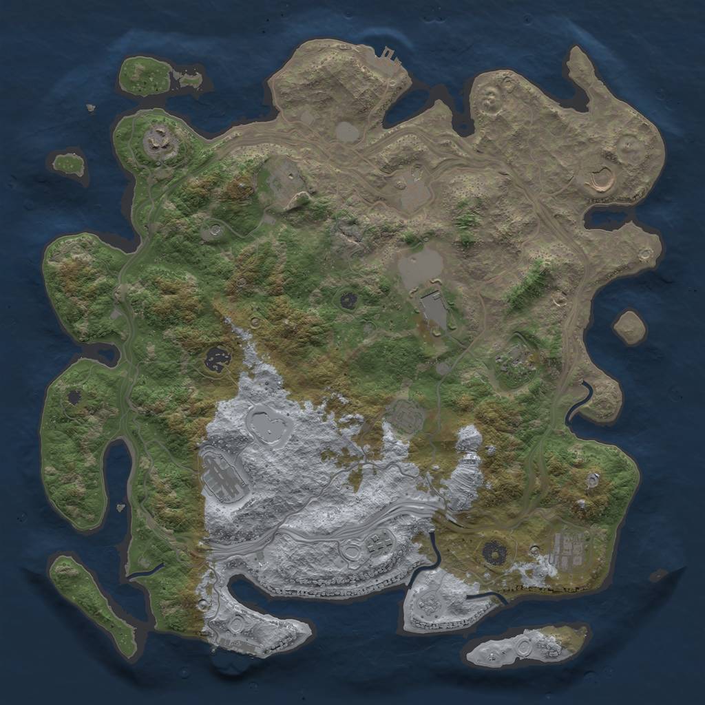 Rust Map: Procedural Map, Size: 4250, Seed: 106910952, 18 Monuments