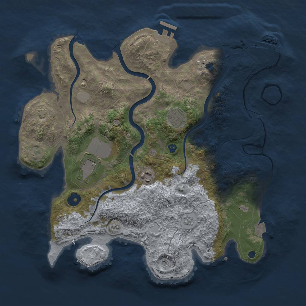 Rust Map: Procedural Map, Size: 3500, Seed: 1213456578, 10 Monuments