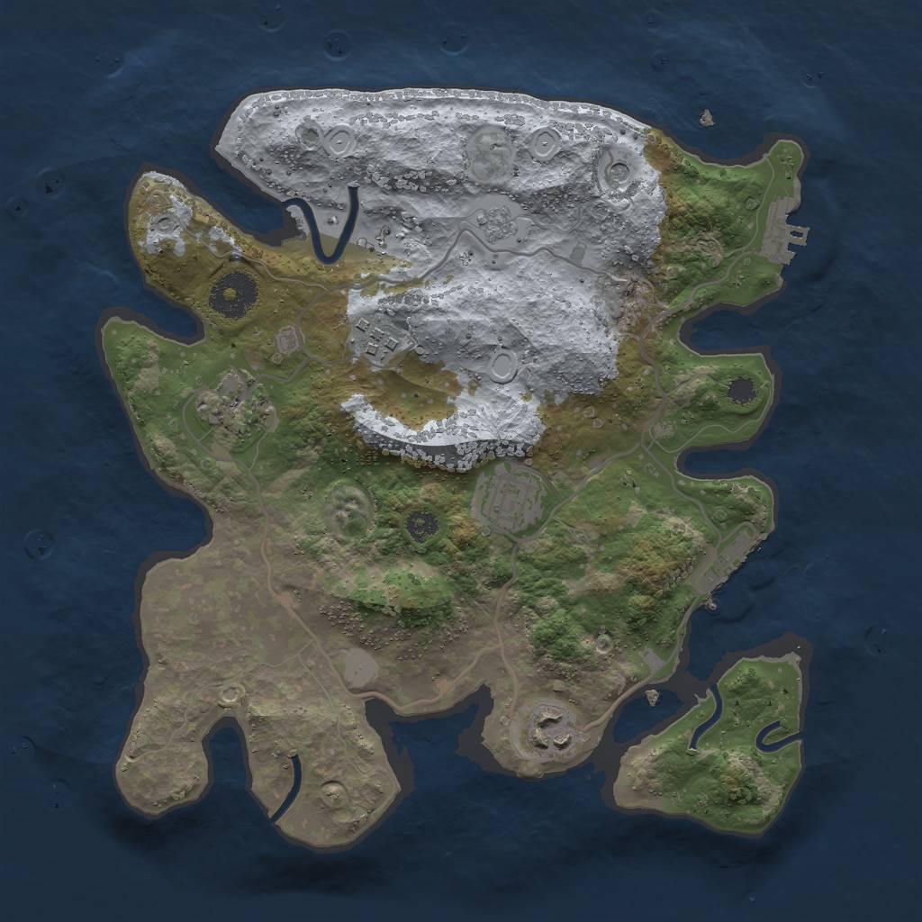 Rust Map: Procedural Map, Size: 3000, Seed: 38595954, 13 Monuments