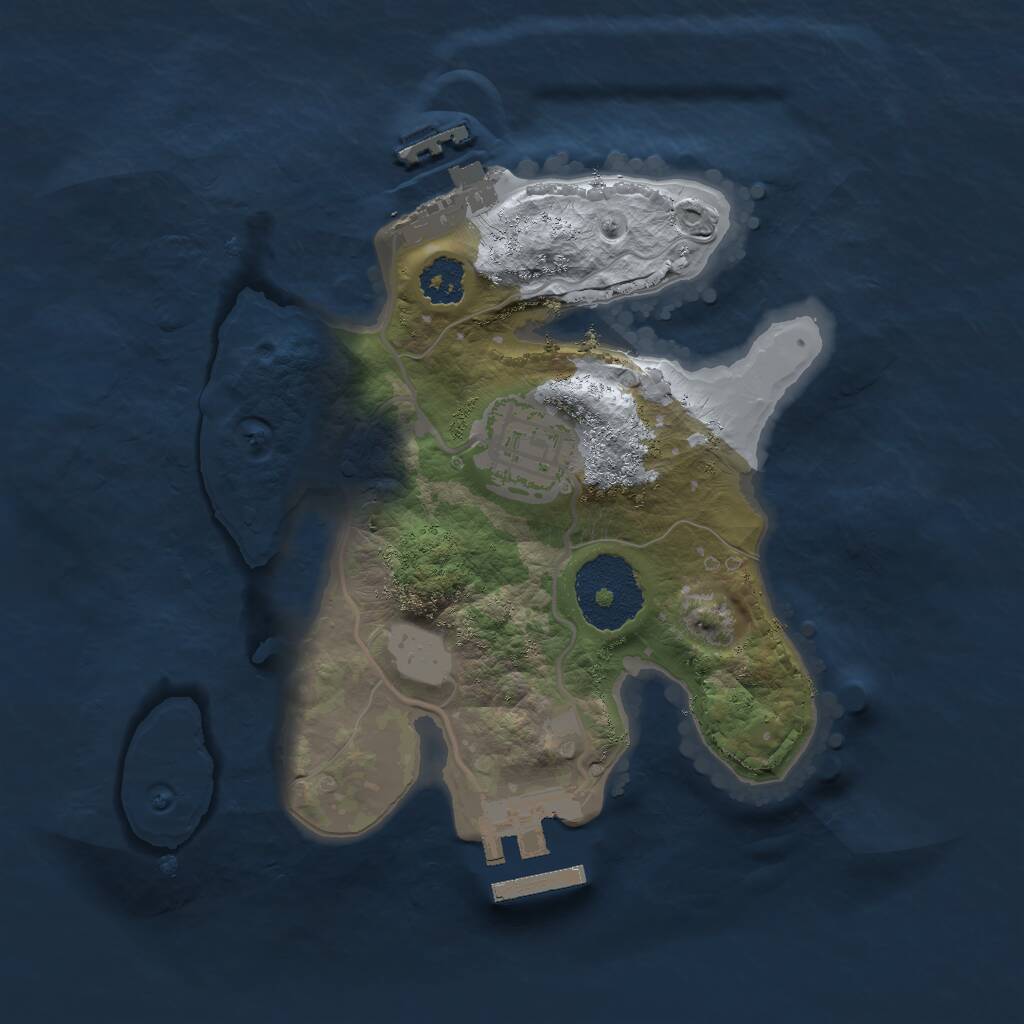 Rust Map: Procedural Map, Size: 2200, Seed: 992183714, 4 Monuments