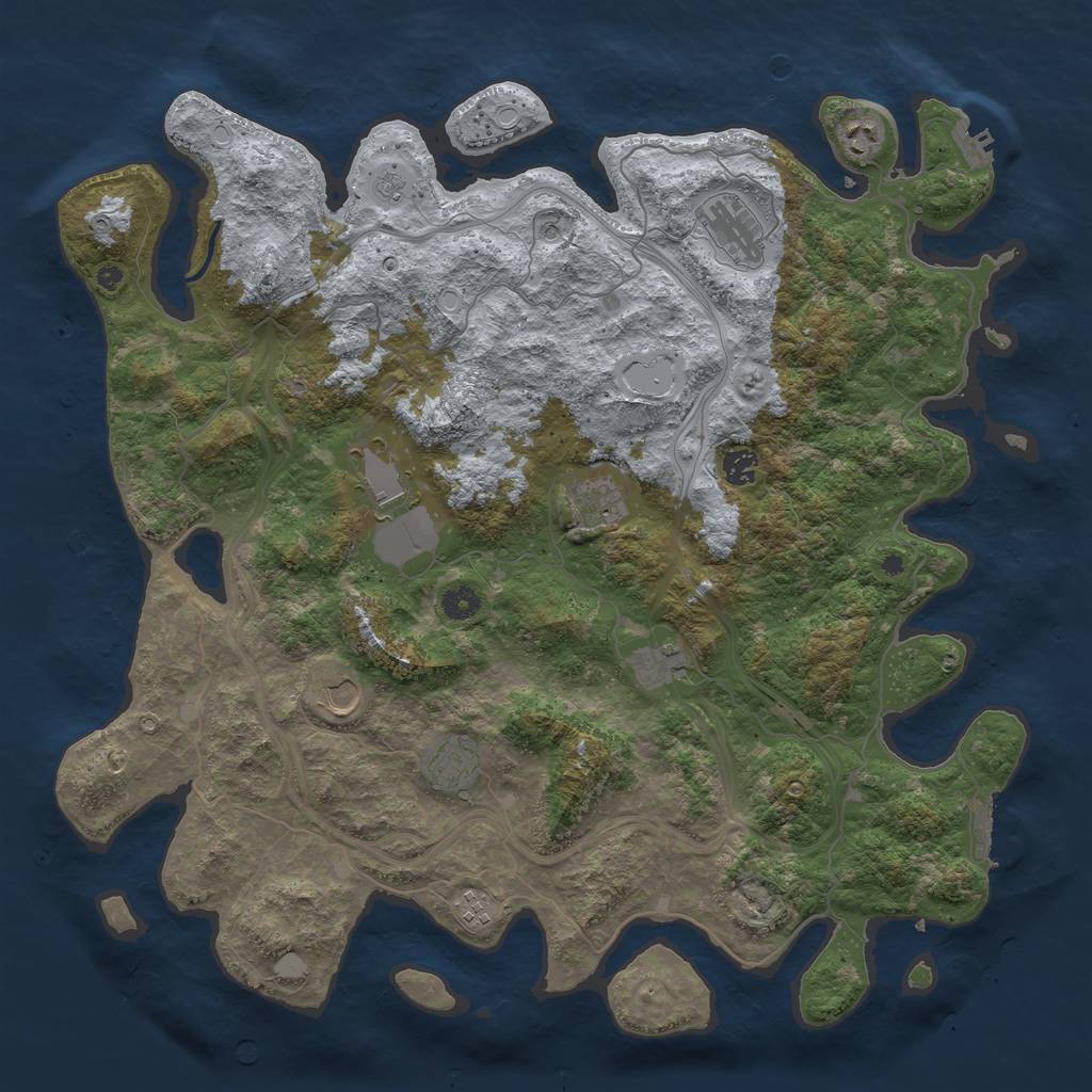 Rust Map: Procedural Map, Size: 4500, Seed: 158504, 18 Monuments
