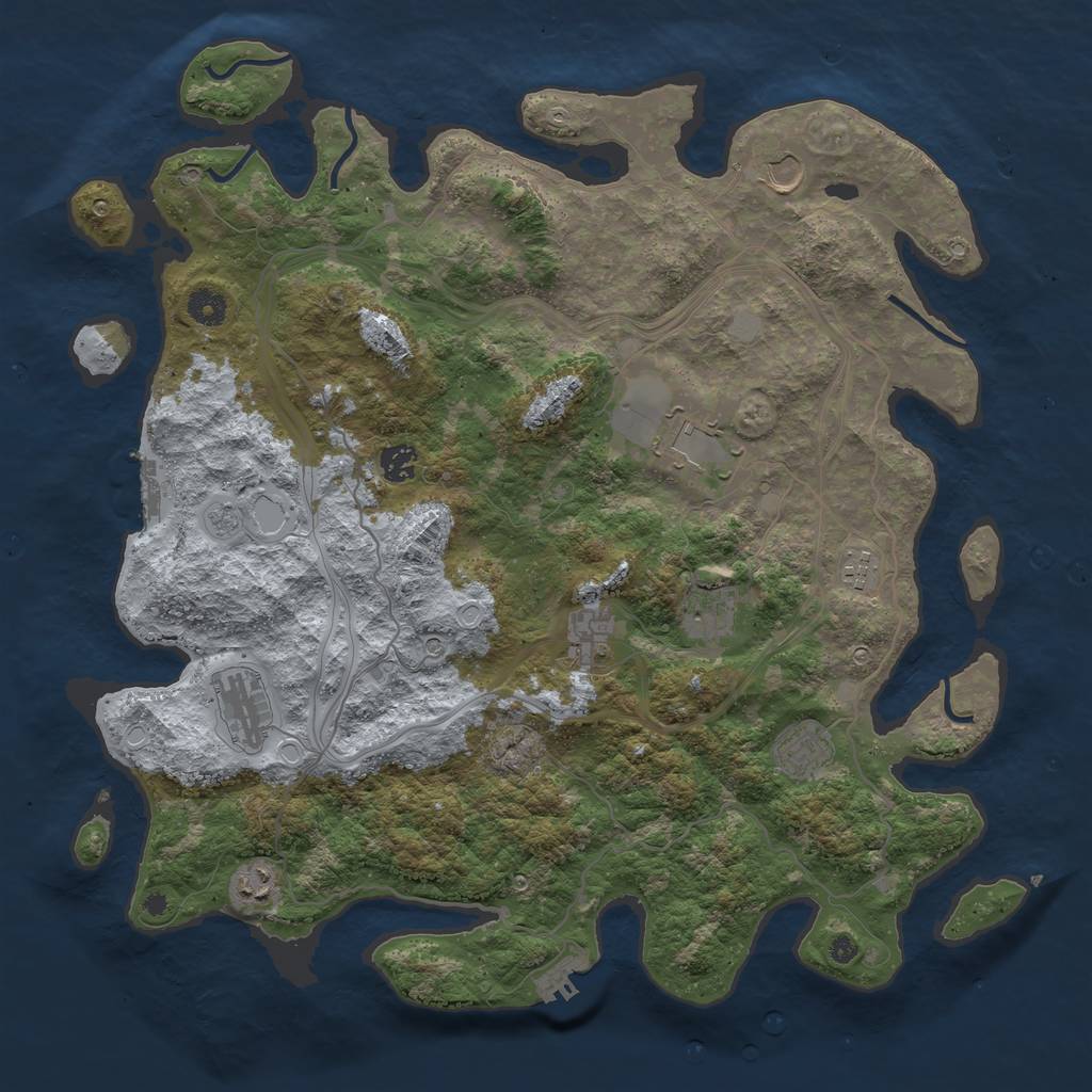 Rust Map: Procedural Map, Size: 4250, Seed: 5399926, 18 Monuments