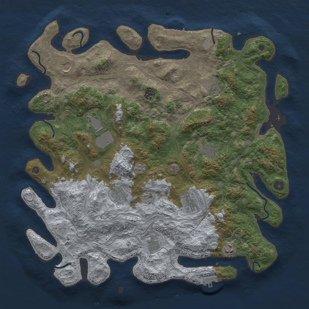 Rust Map: Procedural Map, Size: 4500, Seed: 210289, 19 Monuments