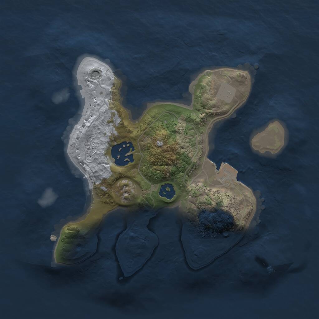 Rust Map: Procedural Map, Size: 2000, Seed: 52295421, 2 Monuments
