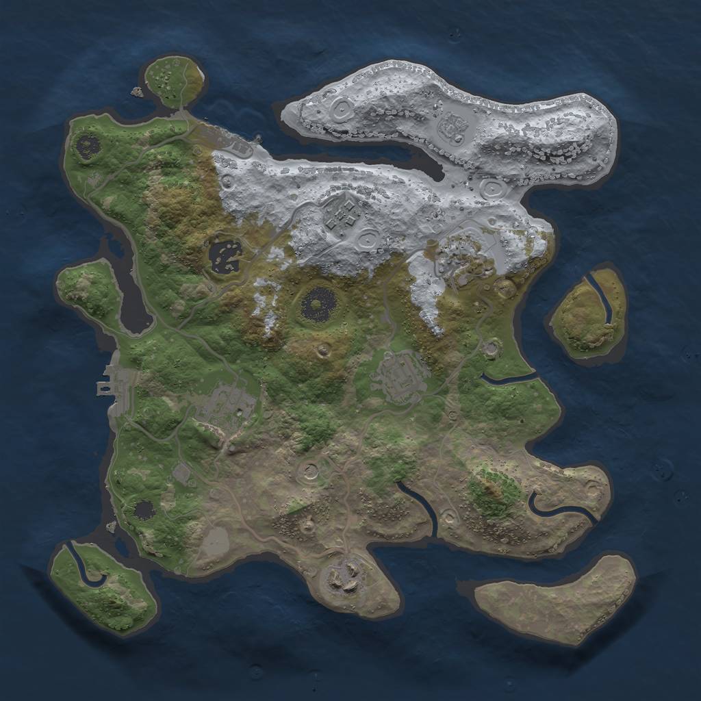 Rust Map: Procedural Map, Size: 3000, Seed: 86723724, 15 Monuments
