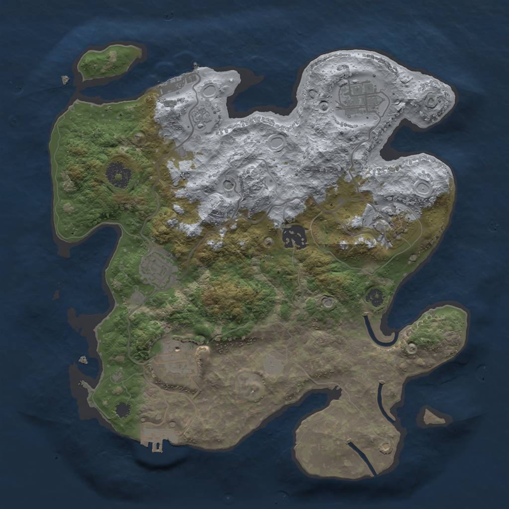 Rust Map: Procedural Map, Size: 3000, Seed: 38878469, 14 Monuments