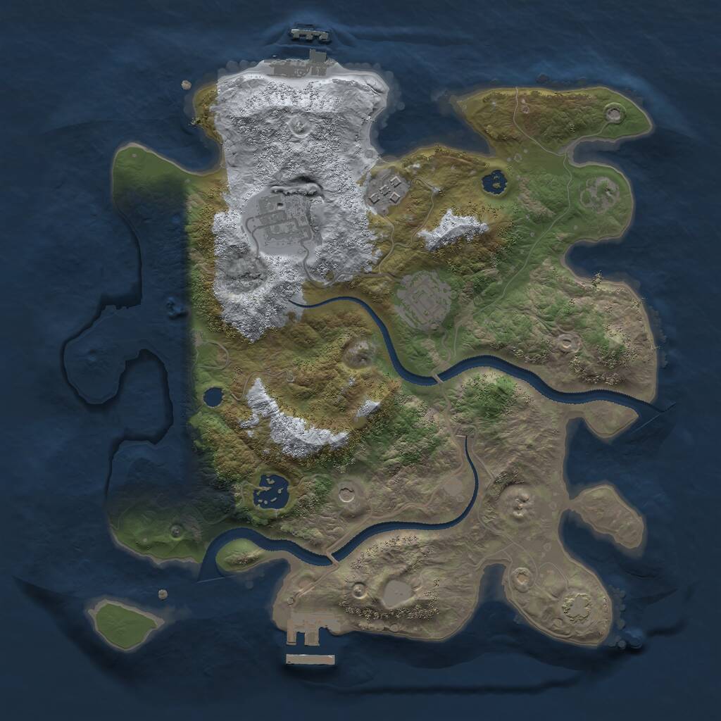 Rust Map: Procedural Map, Size: 3000, Seed: 1589033341, 9 Monuments