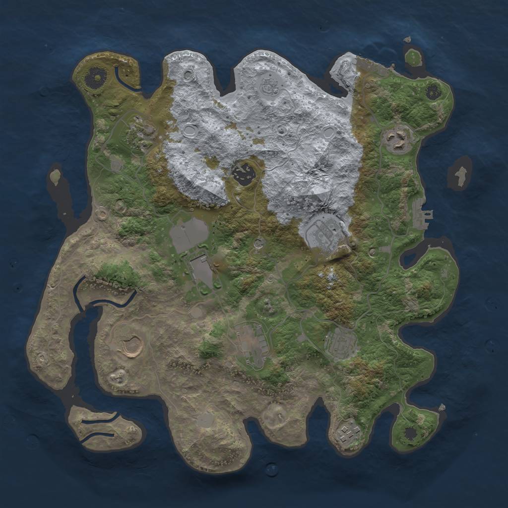 Rust Map: Procedural Map, Size: 3500, Seed: 35765616, 18 Monuments