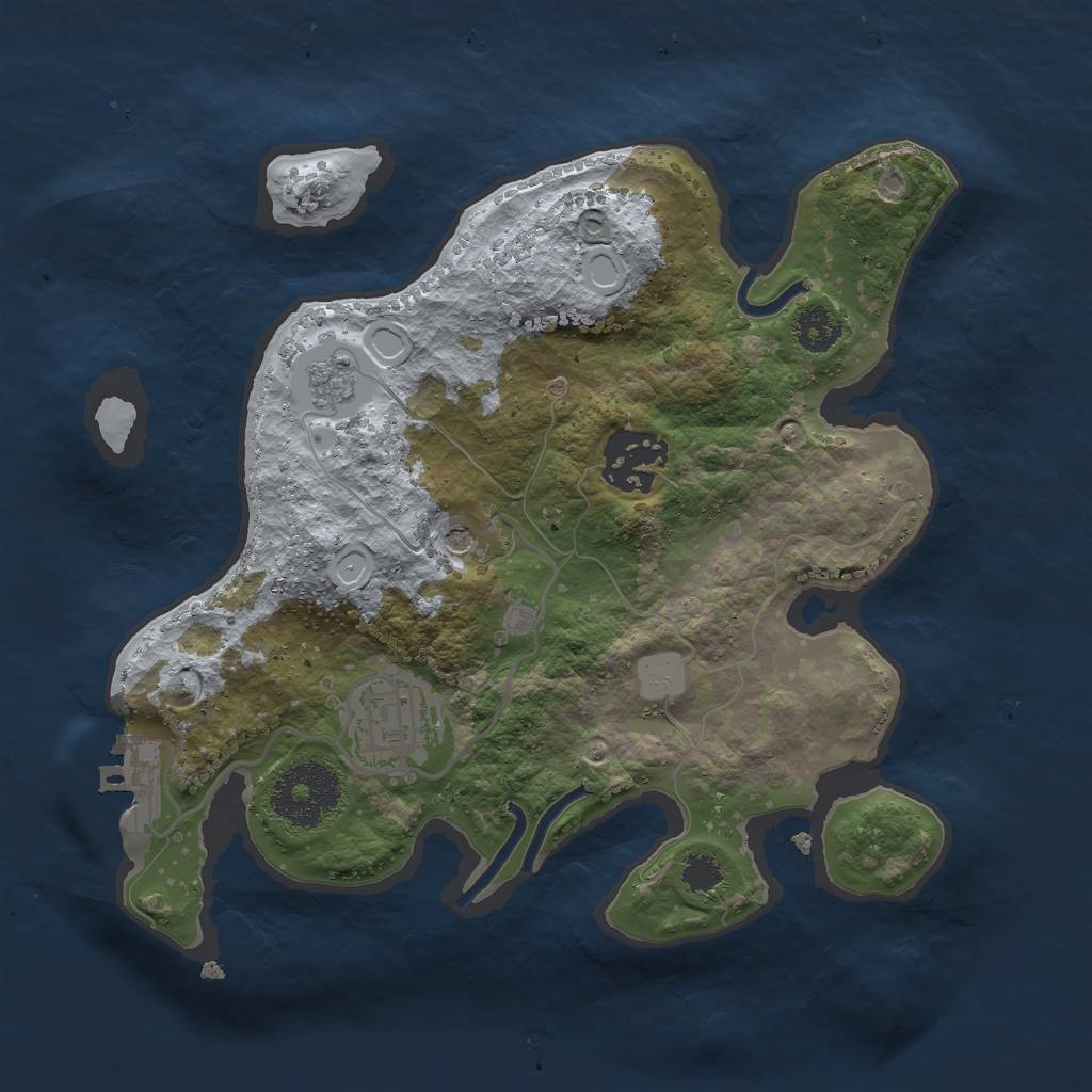 Rust Map: Procedural Map, Size: 2500, Seed: 764564, 10 Monuments
