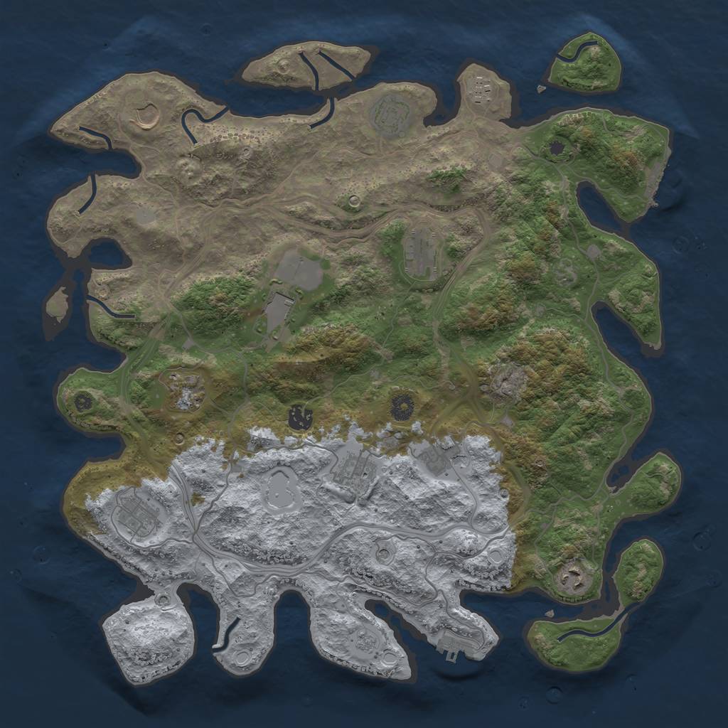 Rust Map: Procedural Map, Size: 4250, Seed: 475832946, 20 Monuments