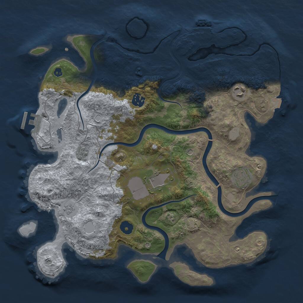 Rust Map: Procedural Map, Size: 3500, Seed: 58608276, 11 Monuments