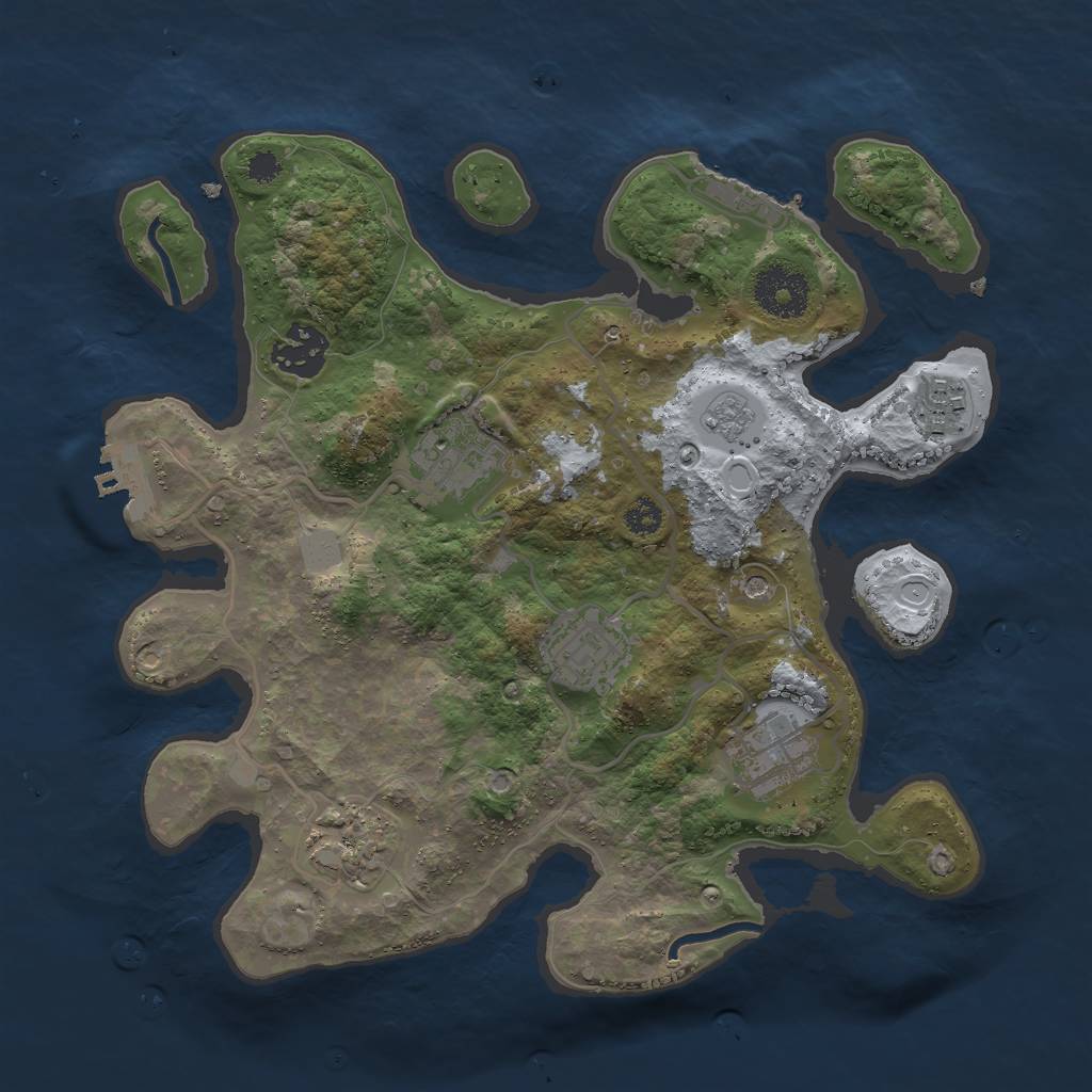 Rust Map: Procedural Map, Size: 3000, Seed: 2000741868, 15 Monuments