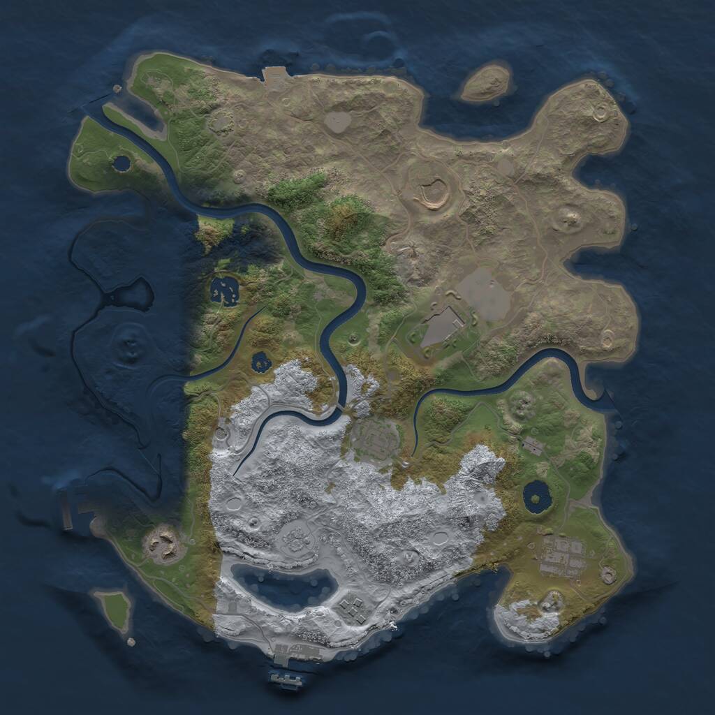 Rust Map: Procedural Map, Size: 3500, Seed: 5786407, 13 Monuments