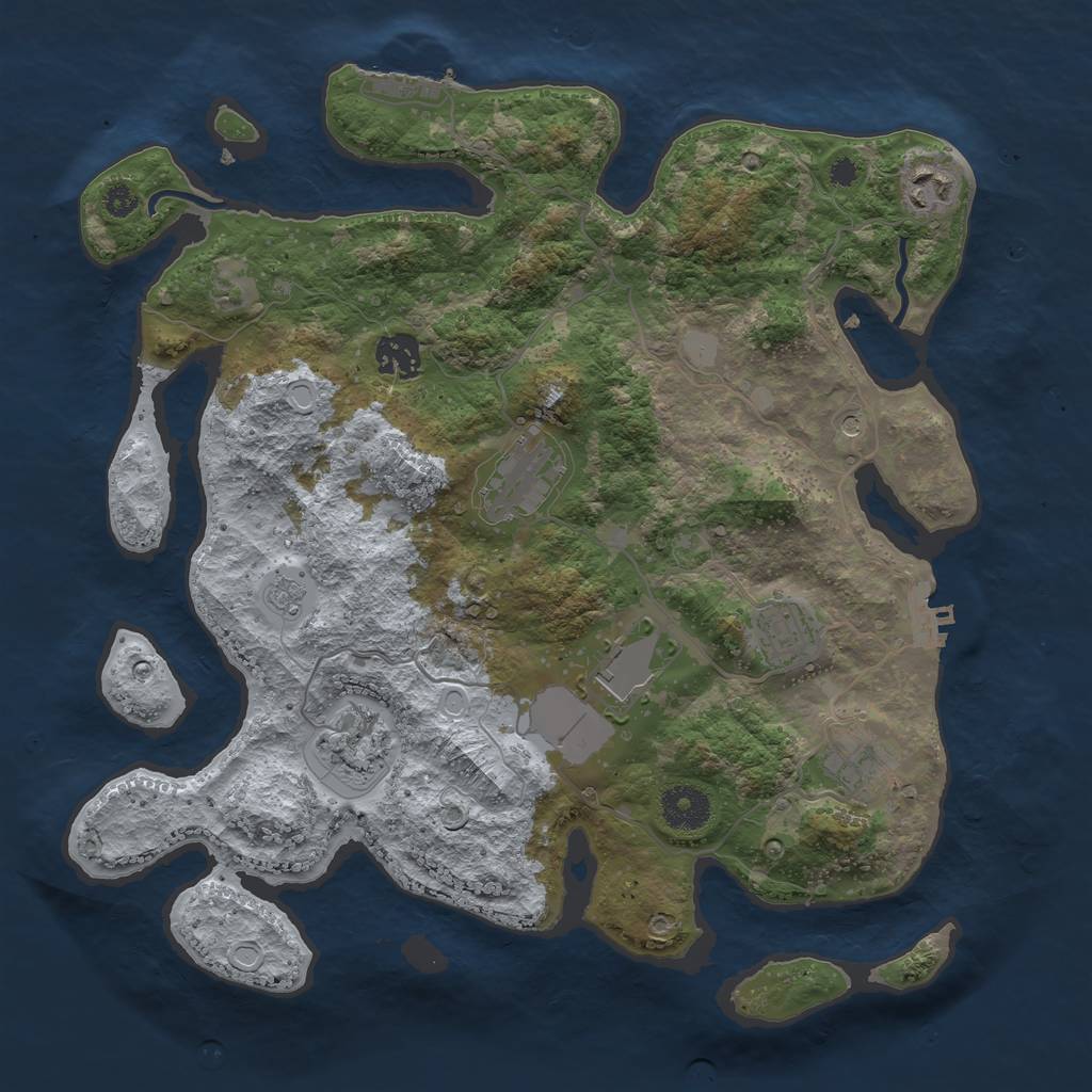 Rust Map: Procedural Map, Size: 3500, Seed: 13548730, 16 Monuments