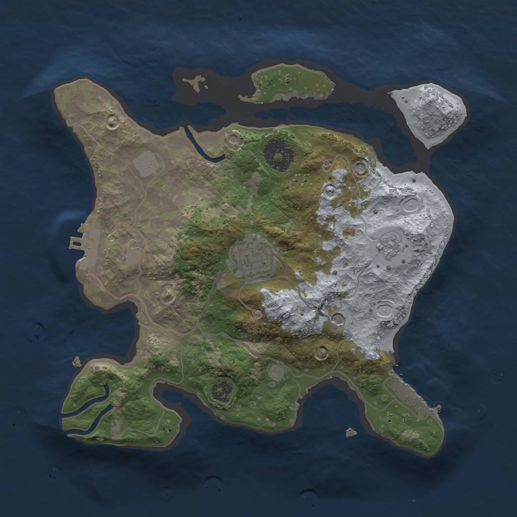 Rust Map: Procedural Map, Size: 2500, Seed: 48256, 10 Monuments