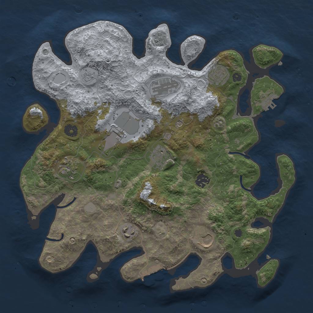 Rust Map: Procedural Map, Size: 3500, Seed: 1817311450, 18 Monuments