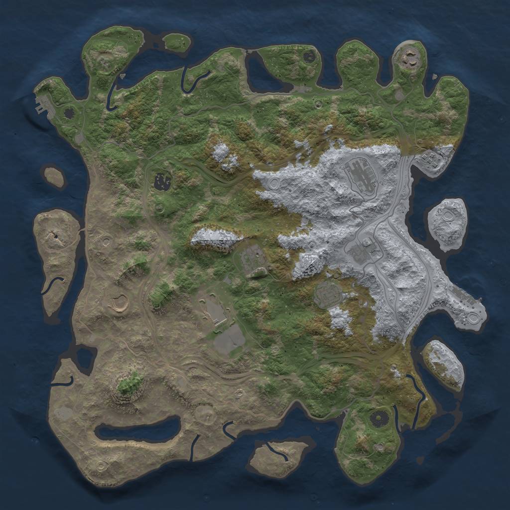 Rust Map: Procedural Map, Size: 4350, Seed: 210736532, 17 Monuments