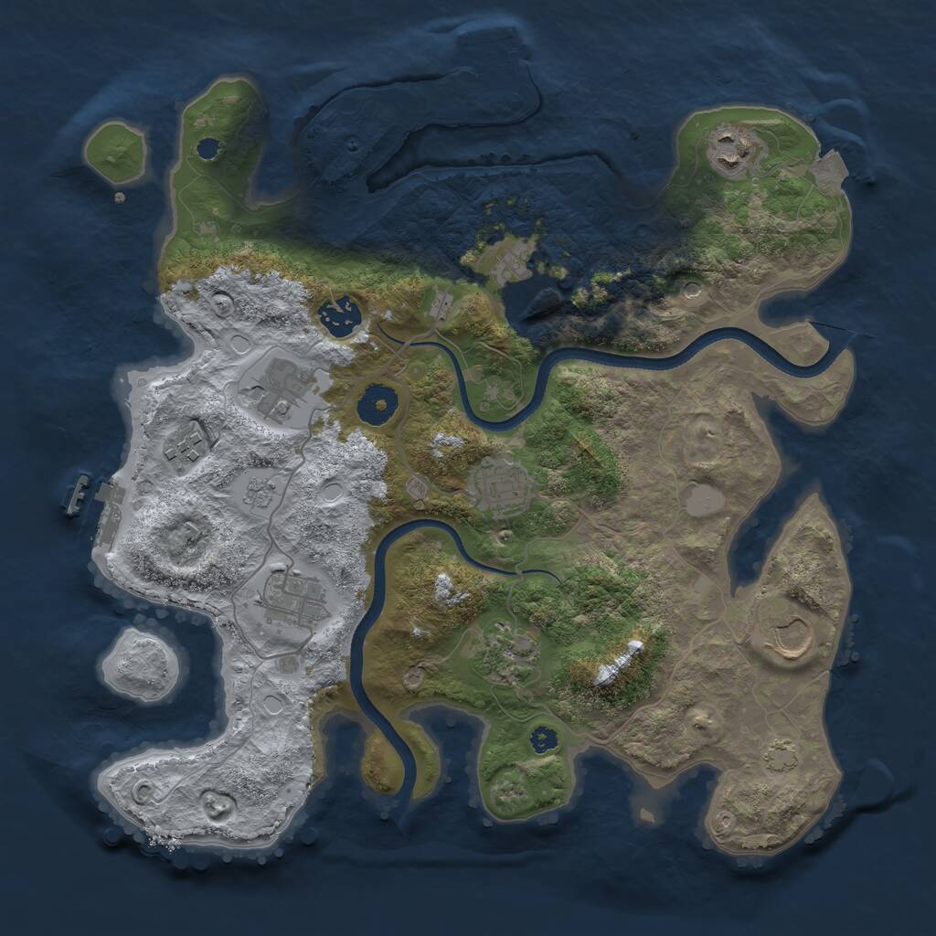 Rust Map: Procedural Map, Size: 3500, Seed: 42170974, 15 Monuments