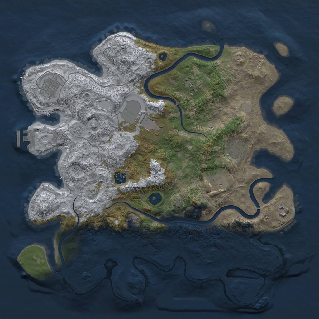 Rust Map: Procedural Map, Size: 3800, Seed: 609920, 14 Monuments