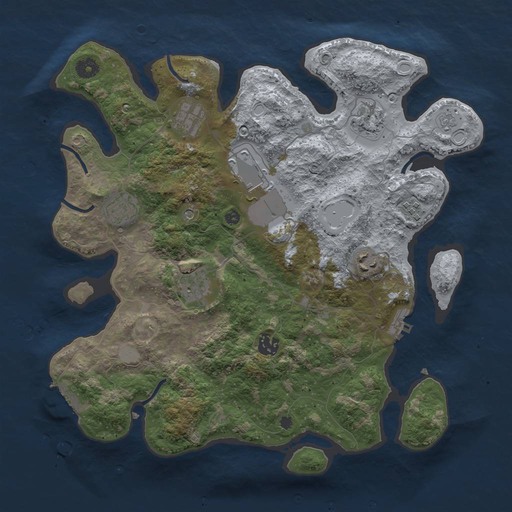 Rust Map: Procedural Map, Size: 3500, Seed: 98071961, 17 Monuments