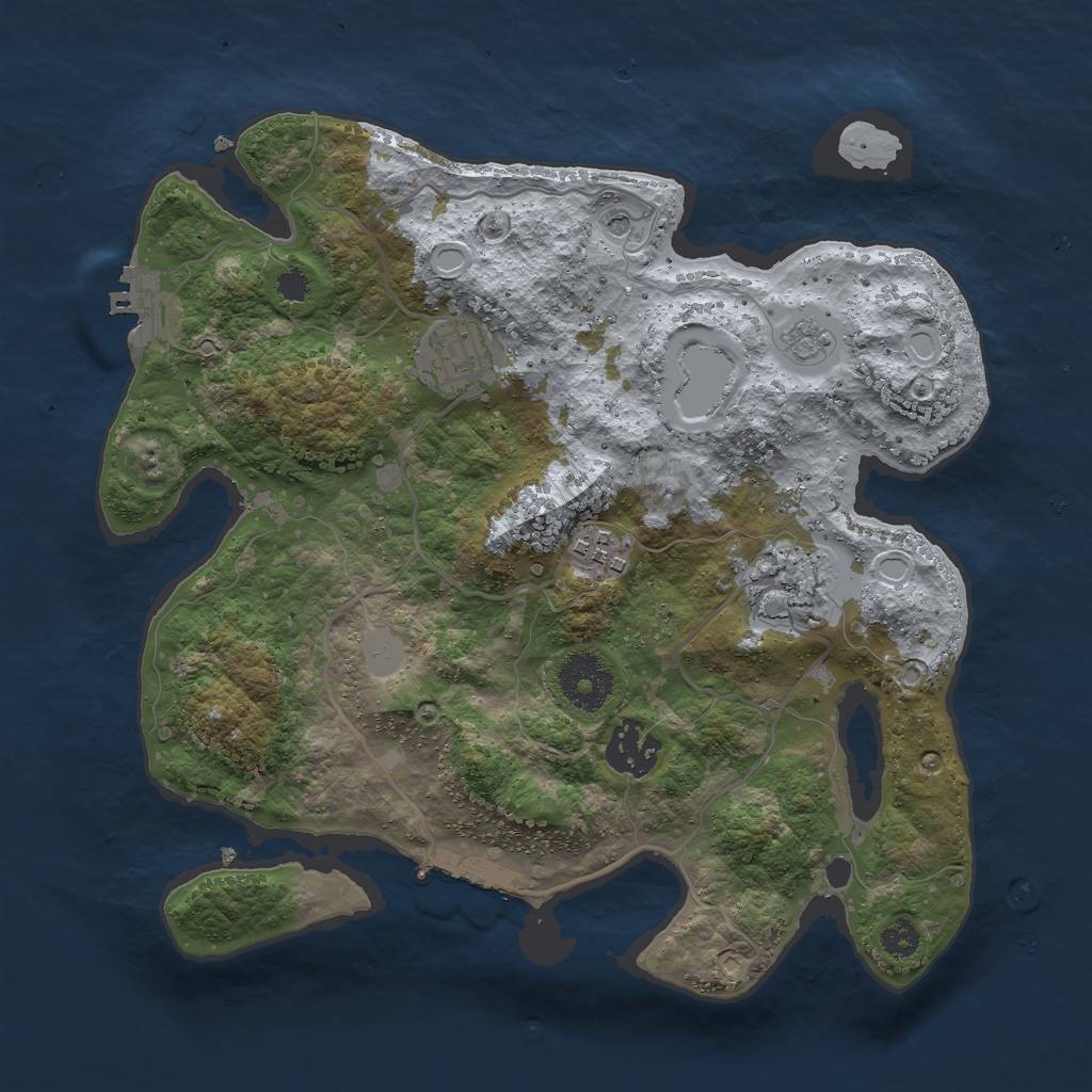 Rust Map: Procedural Map, Size: 3000, Seed: 30868, 13 Monuments