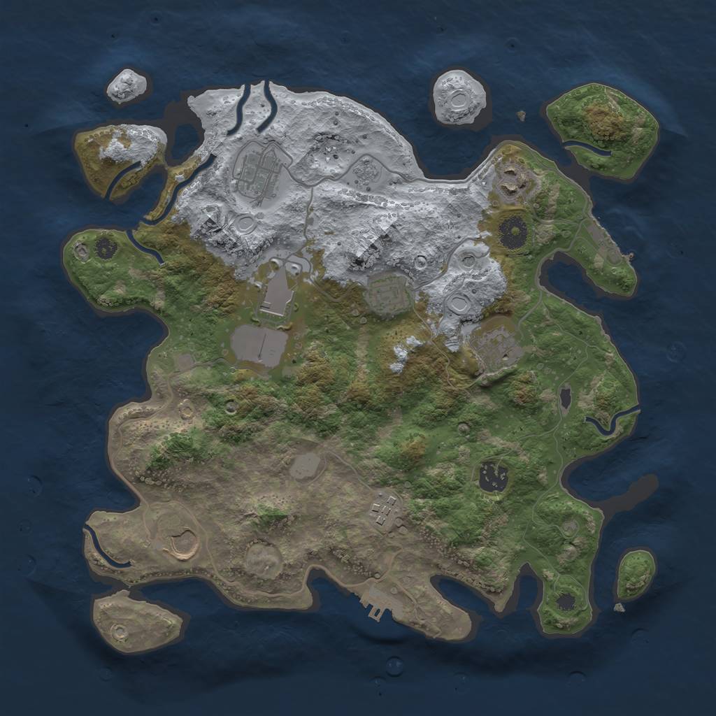 Rust Map: Procedural Map, Size: 3500, Seed: 50341206, 17 Monuments