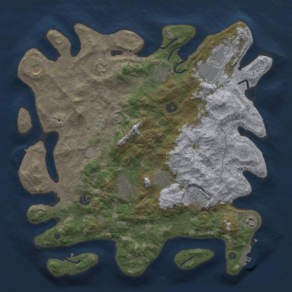 Rust Map: Procedural Map, Size: 4000, Seed: 96998118, 19 Monuments