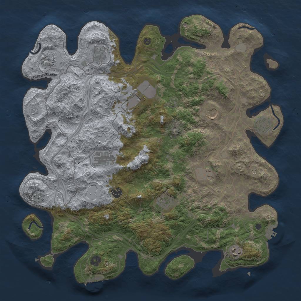 Rust Map: Procedural Map, Size: 4250, Seed: 1950843832, 20 Monuments