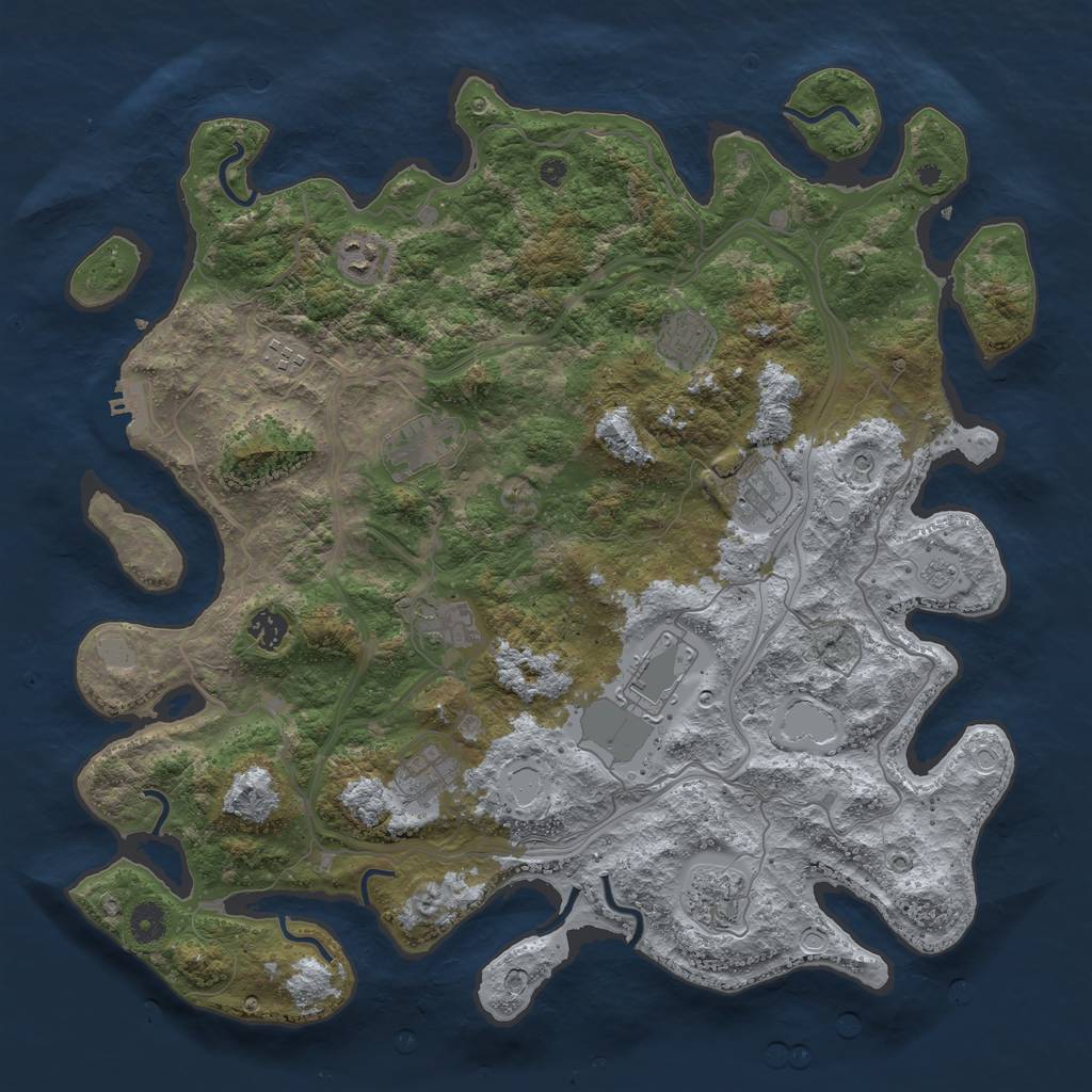 Rust Map: Procedural Map, Size: 4250, Seed: 1817311451, 18 Monuments