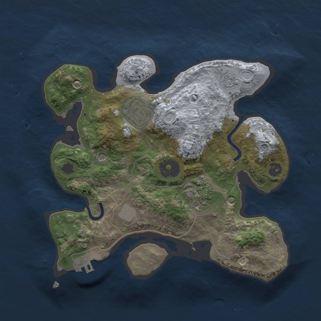 Rust Map: Procedural Map, Size: 2419, Seed: 13825, 10 Monuments