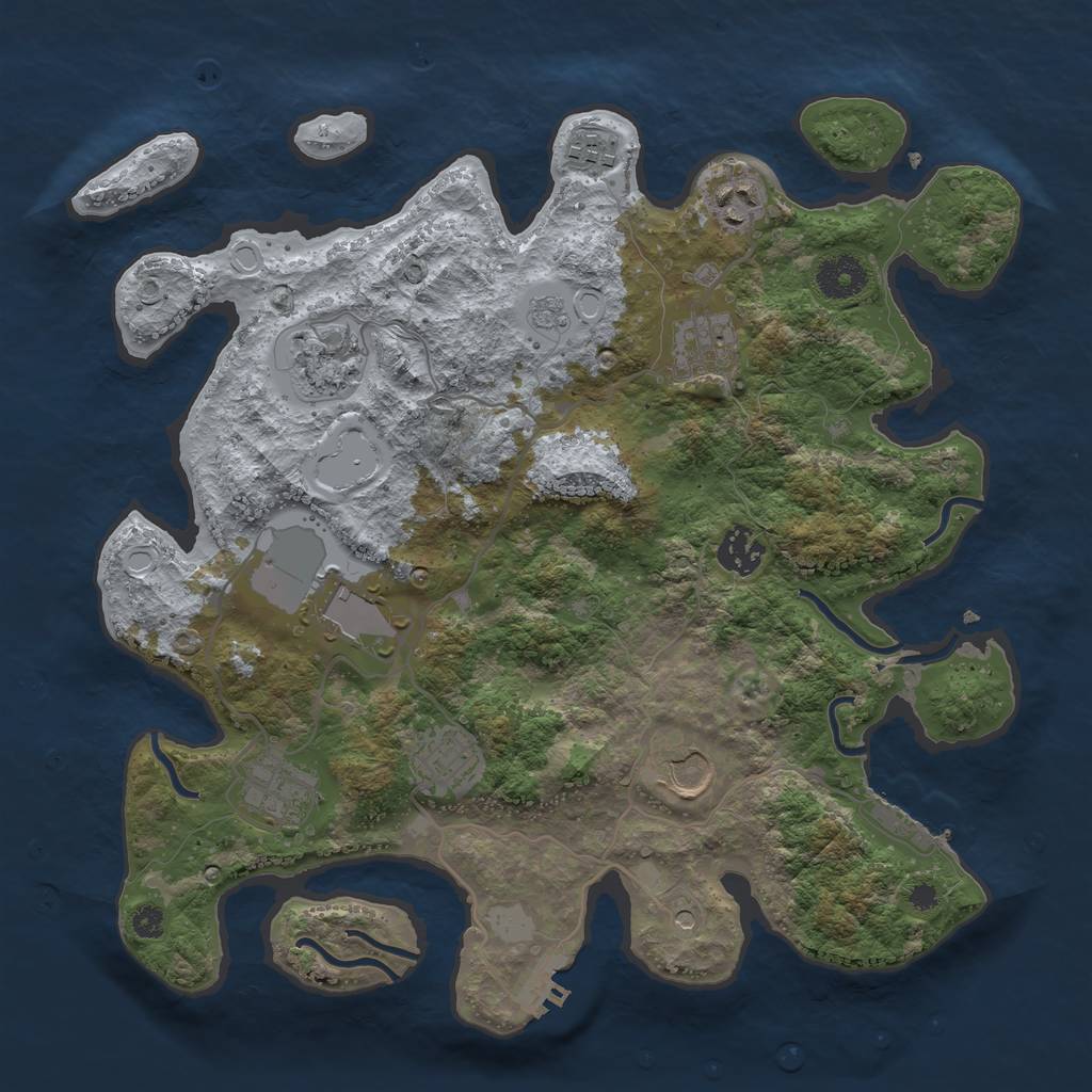 Rust Map: Procedural Map, Size: 3500, Seed: 2089334919, 18 Monuments