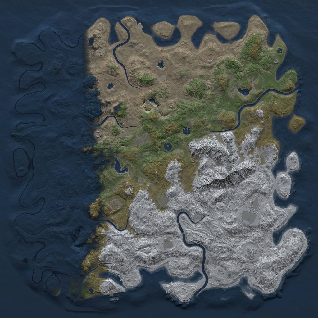 Rust Map: Procedural Map, Size: 6000, Seed: 22228, 17 Monuments