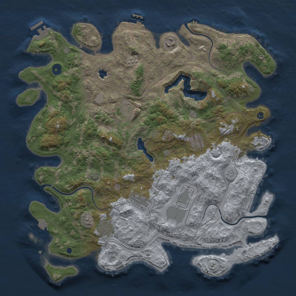 Rust Map: Procedural Map, Size: 4250, Seed: 628685, 13 Monuments