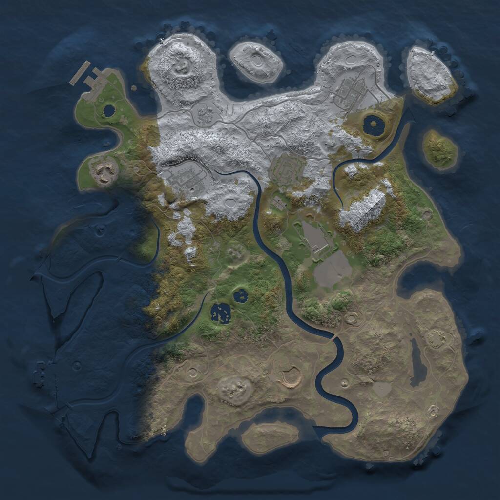 Rust Map: Procedural Map, Size: 3500, Seed: 31467341, 13 Monuments