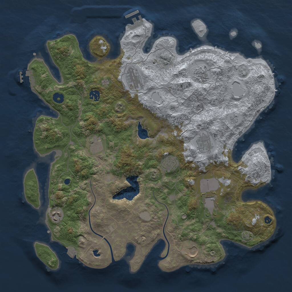 Rust Map: Procedural Map, Size: 4000, Seed: 4232310, 15 Monuments