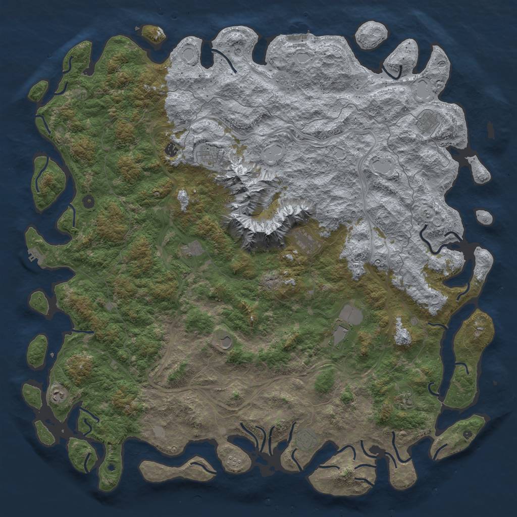 Rust Map: Procedural Map, Size: 6000, Seed: 756629641, 20 Monuments