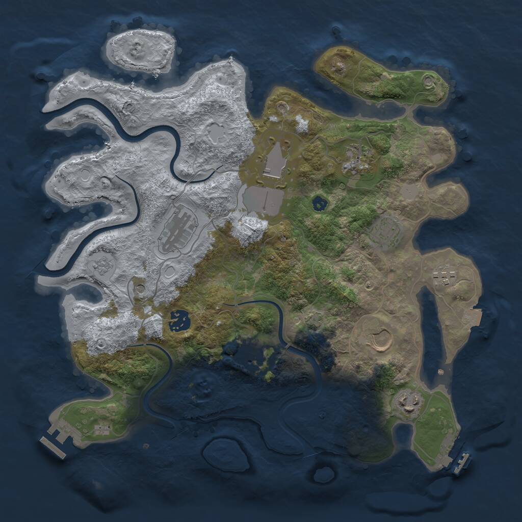 Rust Map: Procedural Map, Size: 3500, Seed: 1817311449, 15 Monuments