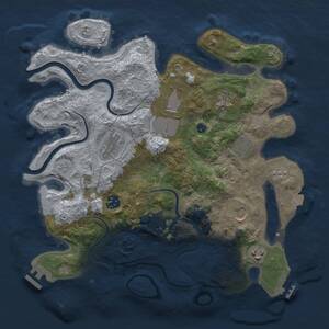 Thumbnail Rust Map: Procedural Map, Size: 3500, Seed: 1817311449, 15 Monuments