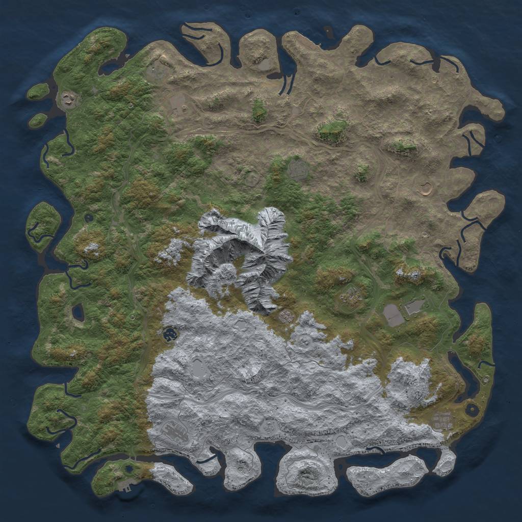 Rust Map: Procedural Map, Size: 6000, Seed: 1108772819, 20 Monuments