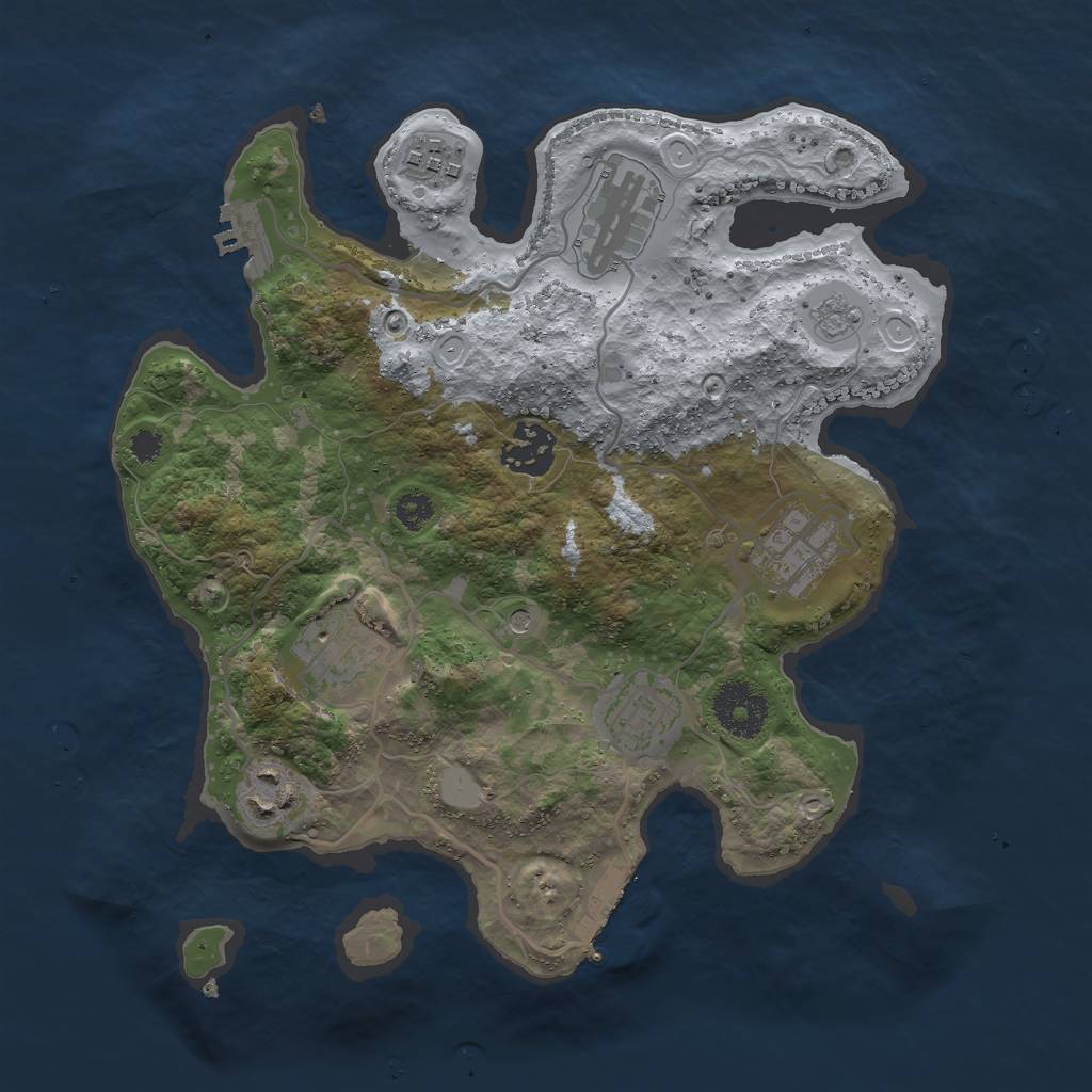Rust Map: Procedural Map, Size: 3000, Seed: 249898063, 16 Monuments