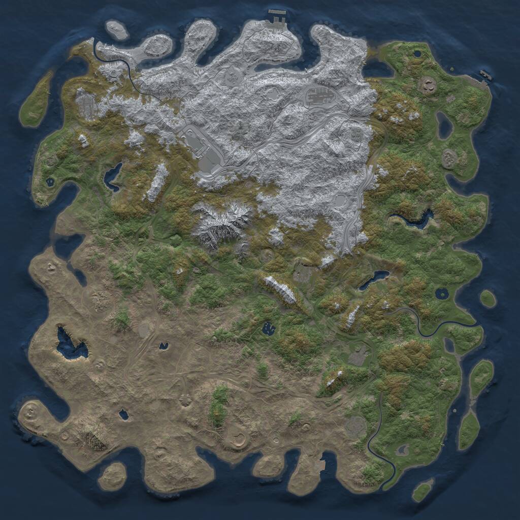 Rust Map: Procedural Map, Size: 6000, Seed: 1272023, 17 Monuments
