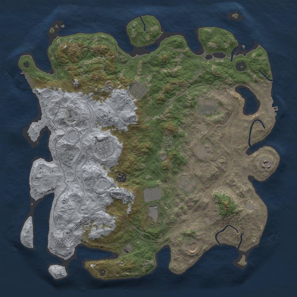 Rust Map: Procedural Map, Size: 4250, Seed: 1765125115, 19 Monuments