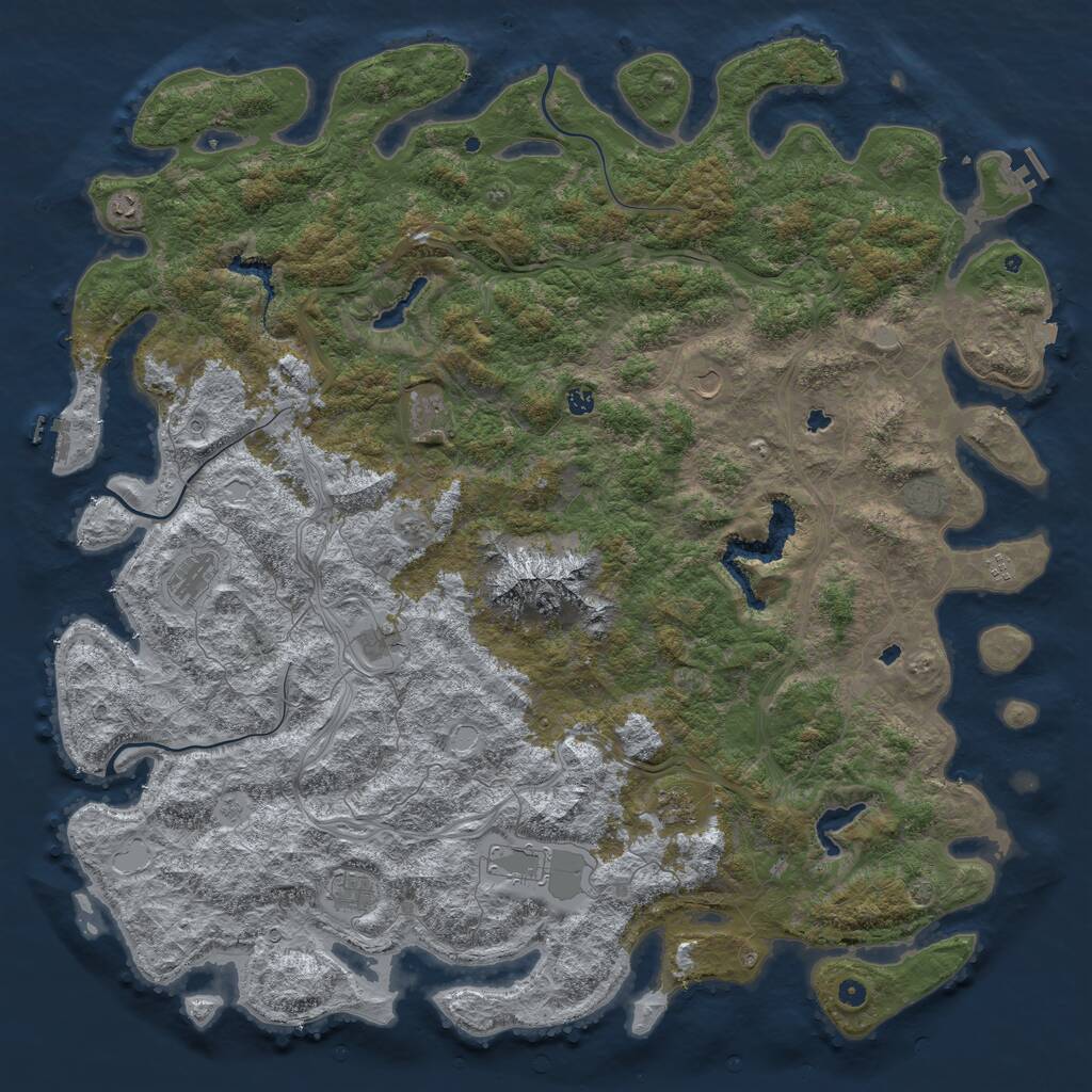 Rust Map: Procedural Map, Size: 6000, Seed: 19990824, 17 Monuments