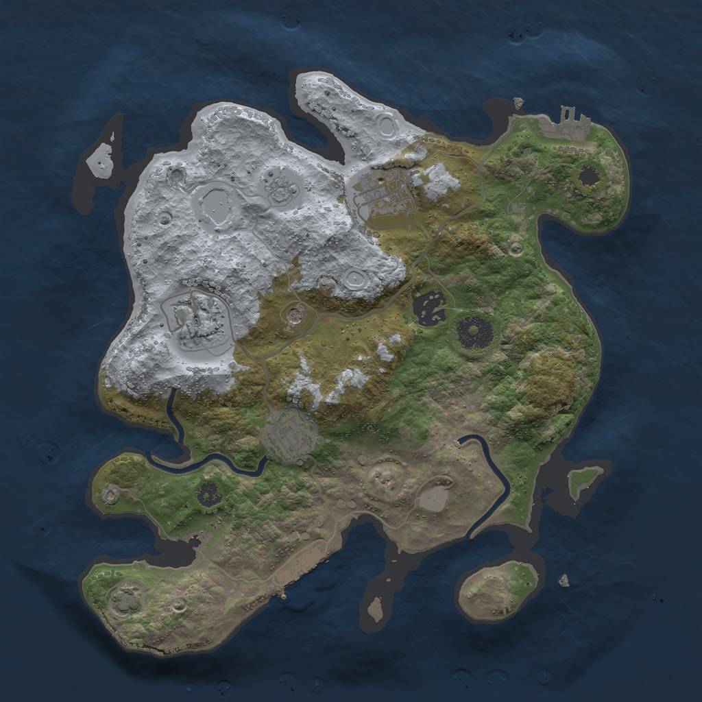 Rust Map: Procedural Map, Size: 3000, Seed: 1667069916, 12 Monuments