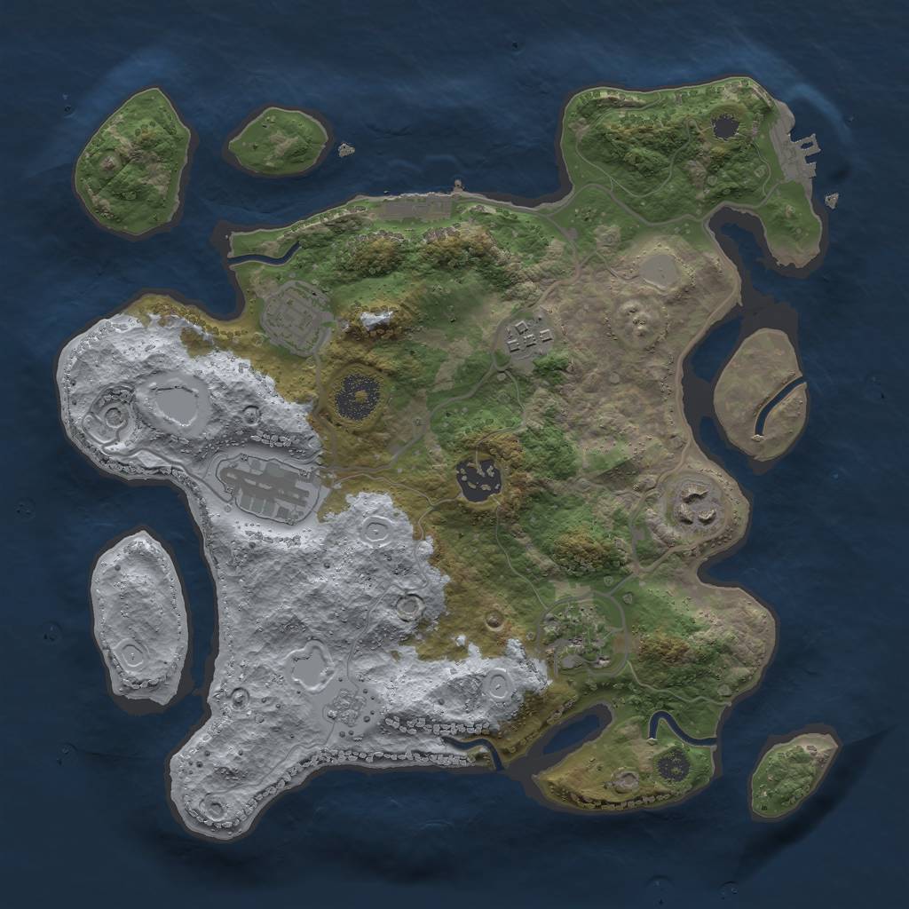 Rust Map: Procedural Map, Size: 3000, Seed: 46630834, 13 Monuments