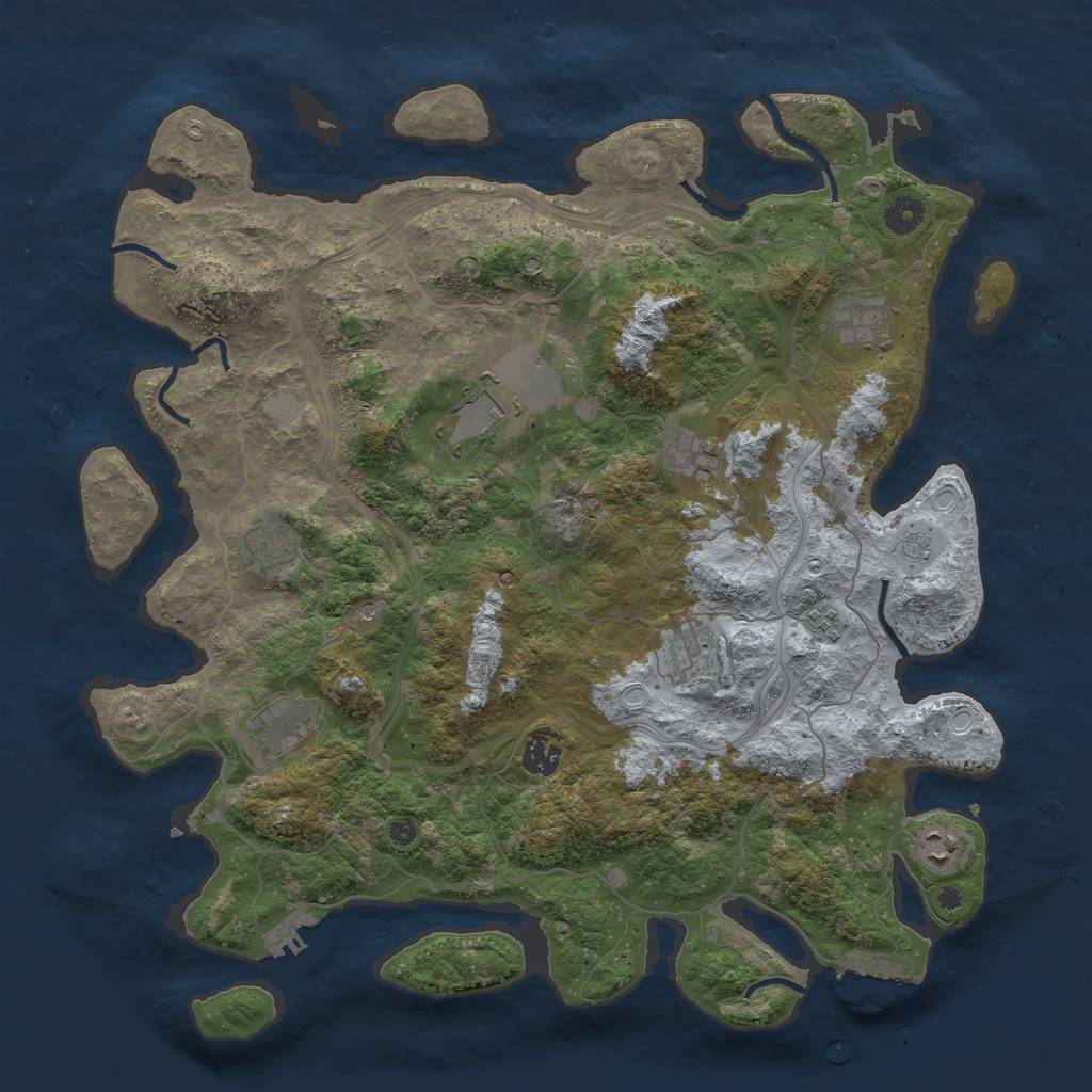 Rust Map: Procedural Map, Size: 4250, Seed: 1706267435, 16 Monuments